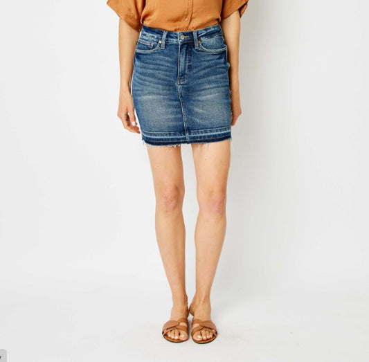 Judy Blue Denim Skirt Style #2820 w/Tummy Control - #6537-6543