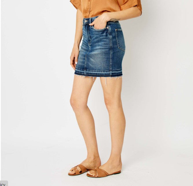 Judy Blue Denim Skirt Style #2820 w/Tummy Control - #6537-6543