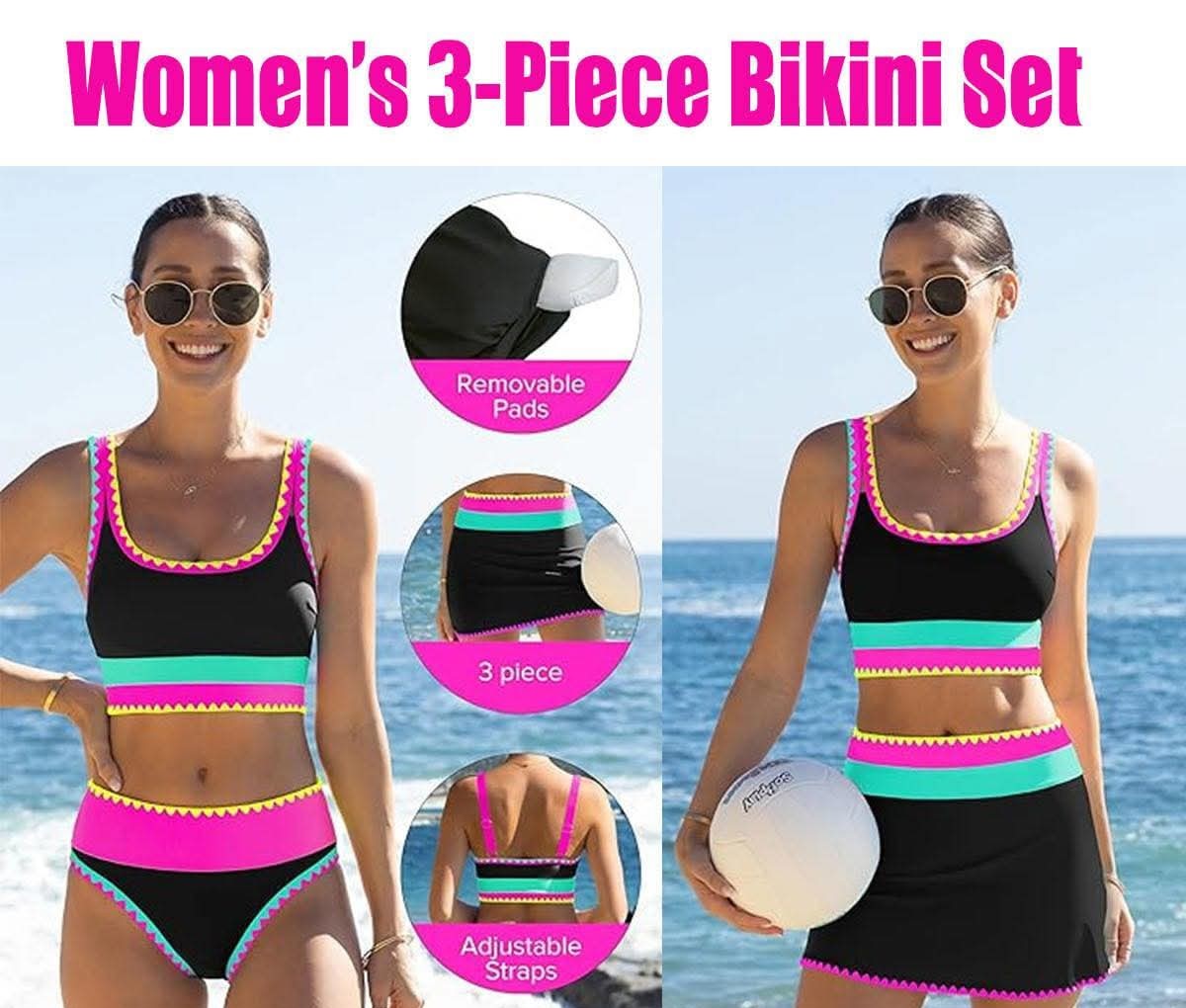 3 Pc EveryBody Swimsuit Set - #11244-11247