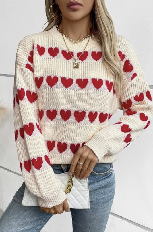 Apricot Sweater w/Hearts - #8664-8667