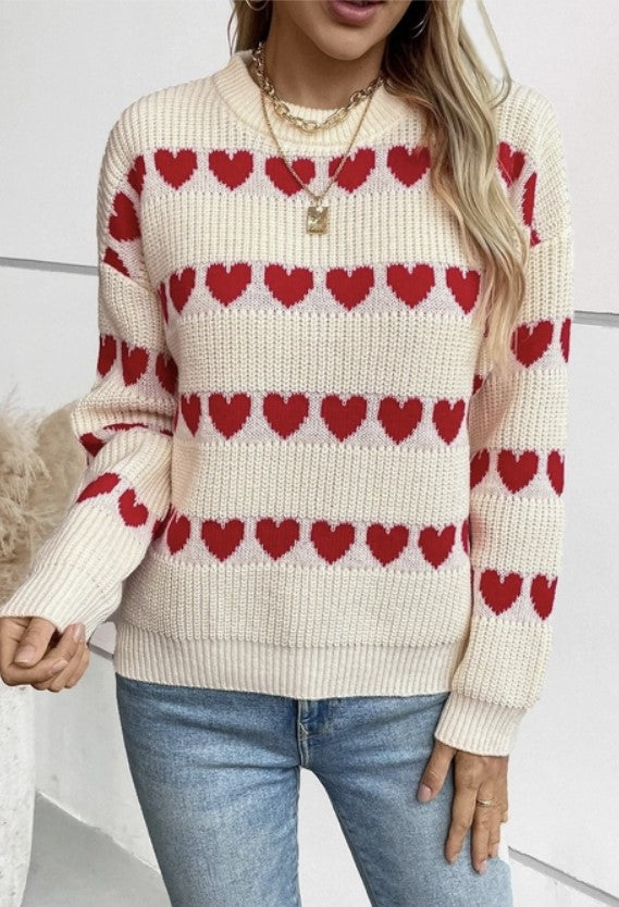 Apricot Sweater w/Hearts - #8664-8667