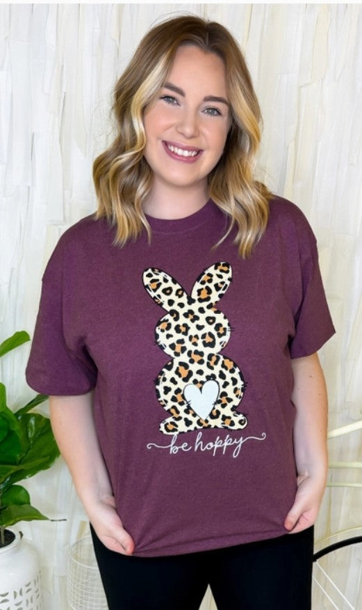 Be Hoppy Leopard Bunny Tee - #6486-6491