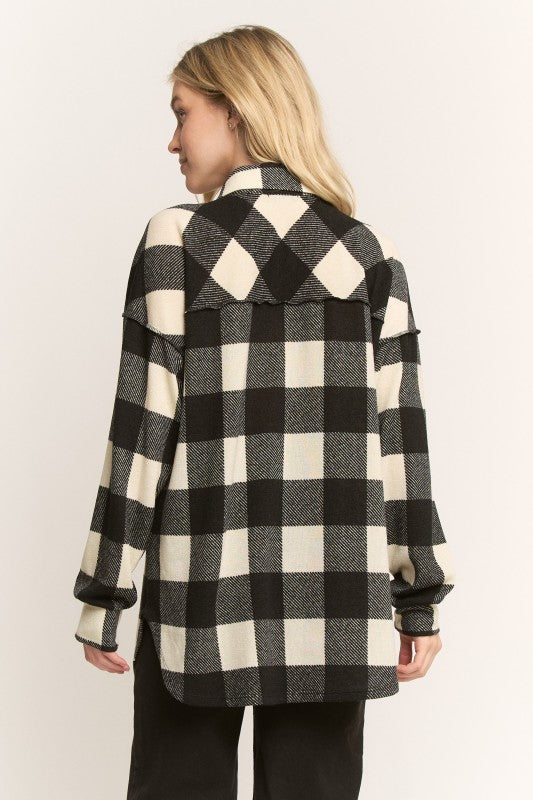 Black & Cream Plaid Shacket - #10754-10759
