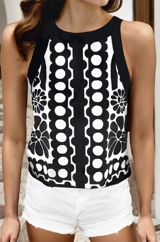 Black/White Abstract Tank - #9795-9798