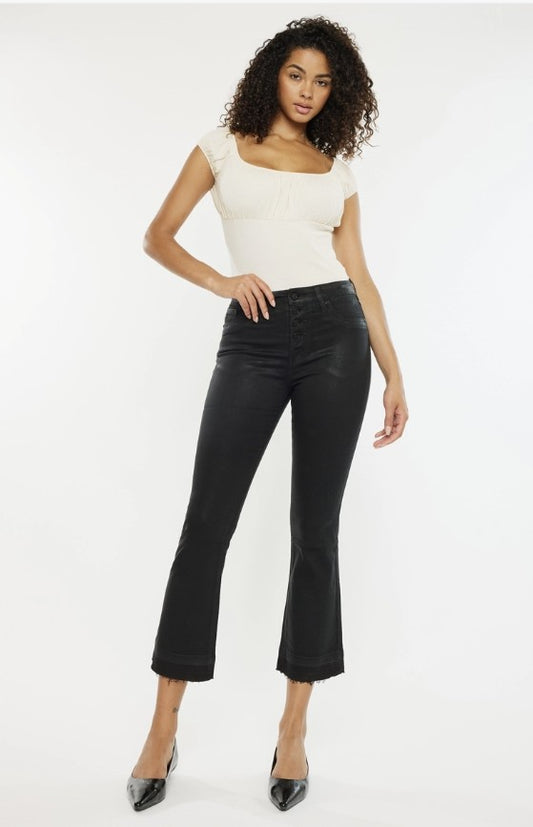Kancan - Black Super Stretch Coating Capri Jean - #9847-9854