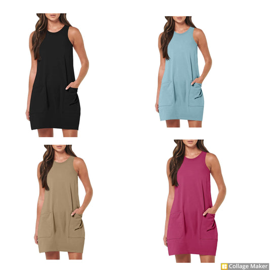 Tank Dress with Front Pockets - 9485-9494 & 9477-9881