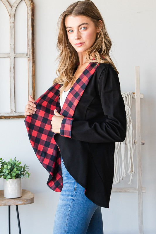 Black & Red Plaid Blazer - #10748-10753