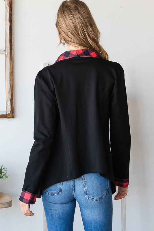 Black & Red Plaid Blazer - #10748-10753