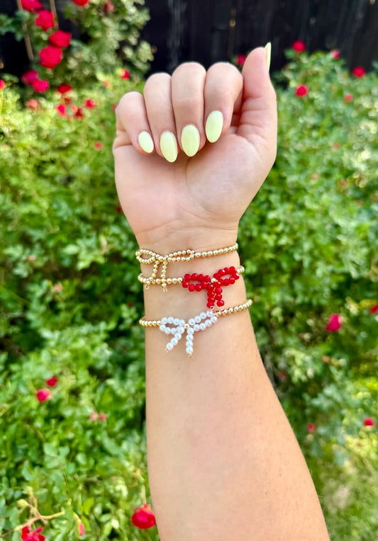 Beaded Bow Bracelets (3 Colors) - #9465-9467