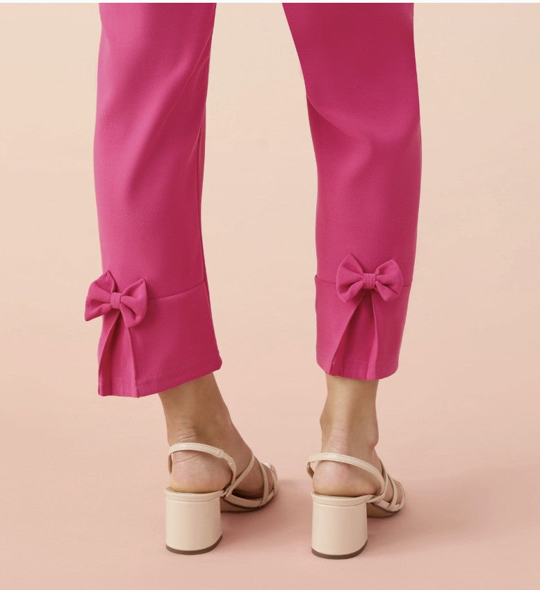 Bright Rose Capri Pants w/Back Bows _#9505-9507