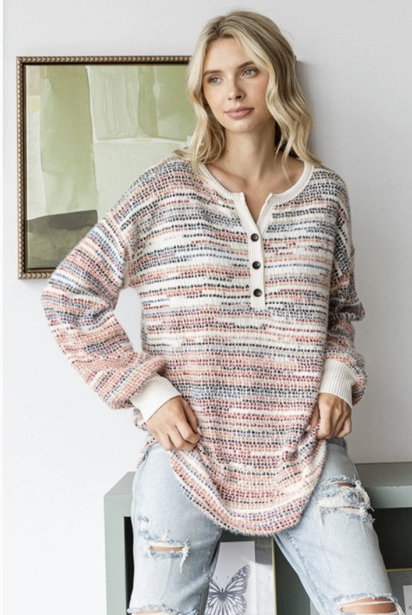 Multi Color Knit Sweater - 8433-8436