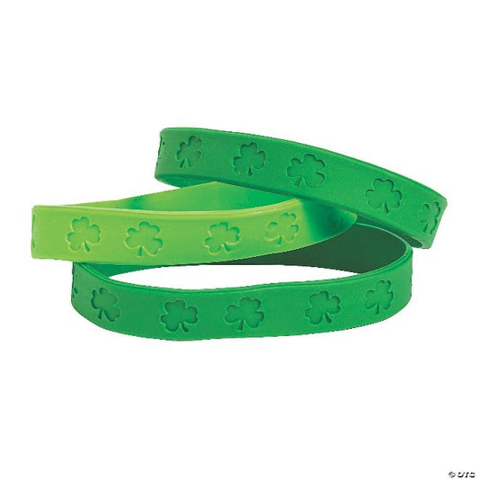 St Patty's Green Rubber Bracelet 2 Pc Set - #3461