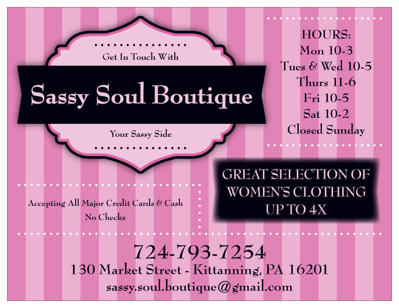 Sassy Soul Boutique Affordable Fashionable Ladies Clothing S