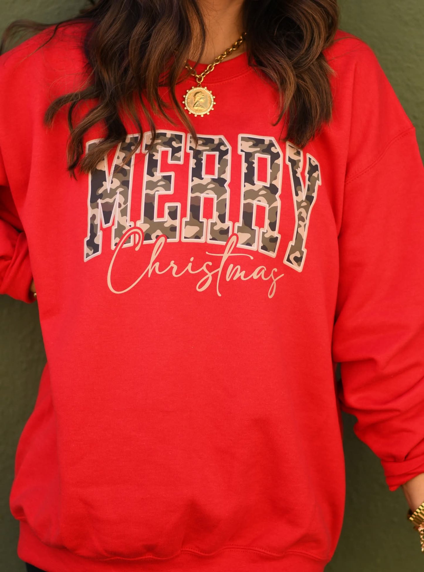Merry Christmas Camo-Red Sweatshirt - #10595-10599
