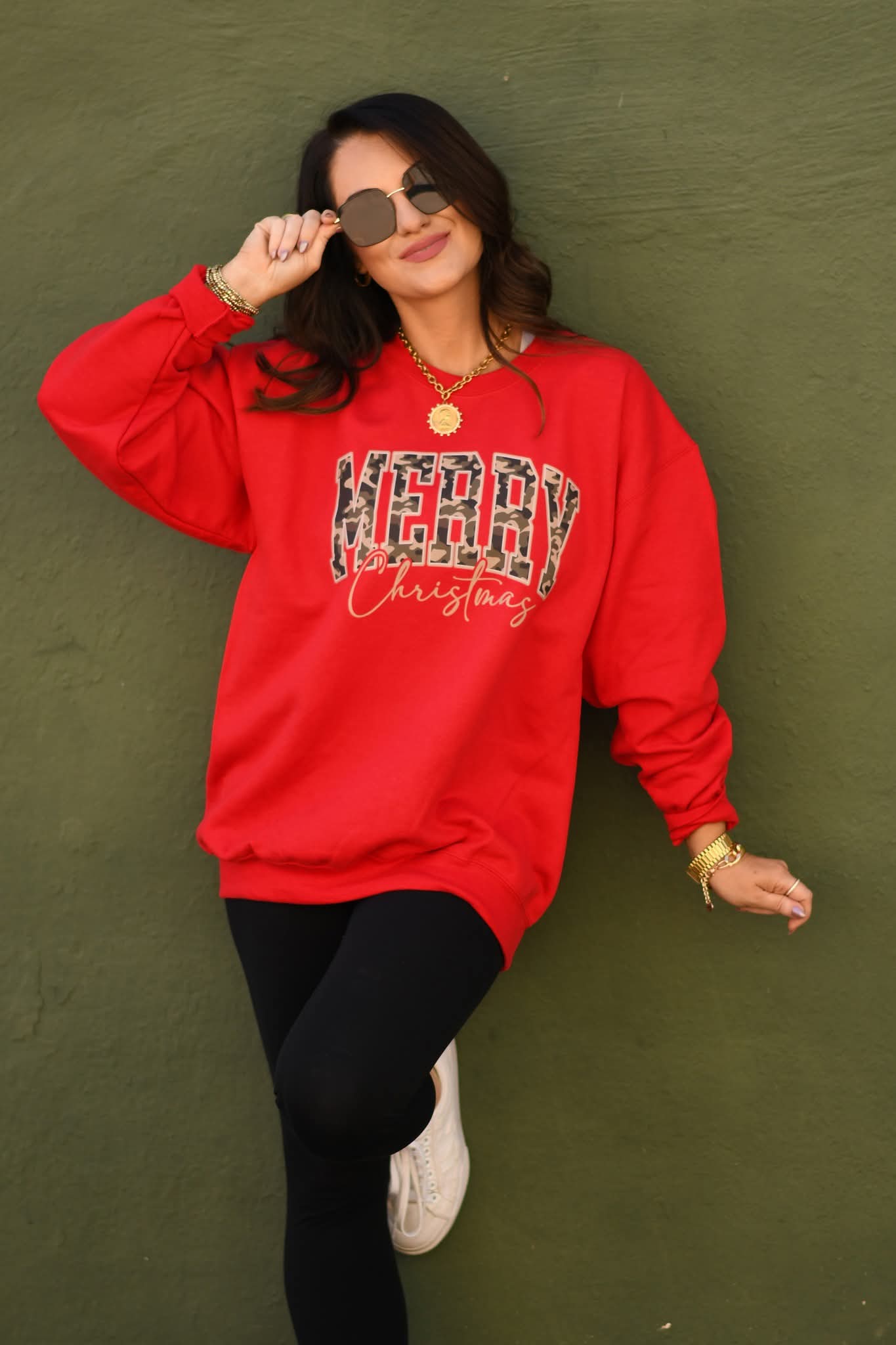 Merry Christmas Camo-Red Sweatshirt - #10595-10599