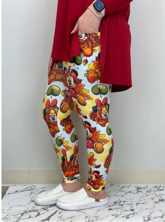 Mickey Thanksgiving Leggings w/Pockets - #5677-5679