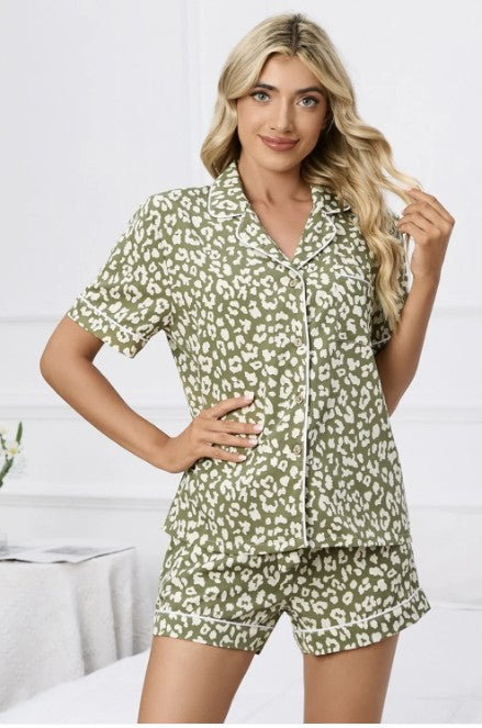Moss Green Leopard Lounge Set - #9301-9305