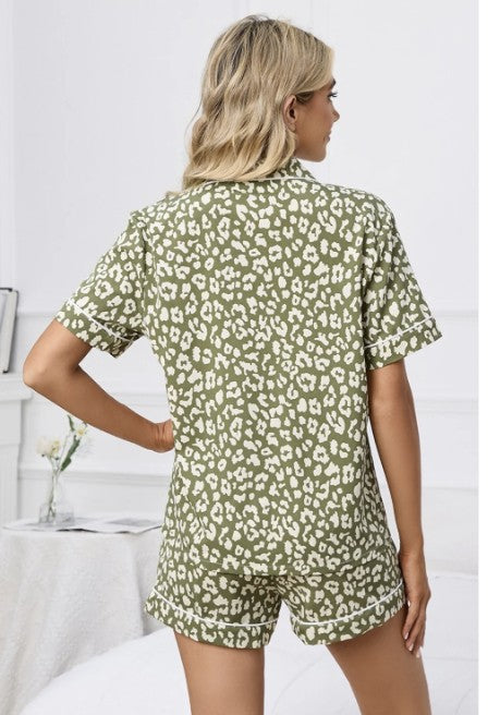 Moss Green Leopard Lounge Set - #9301-9305