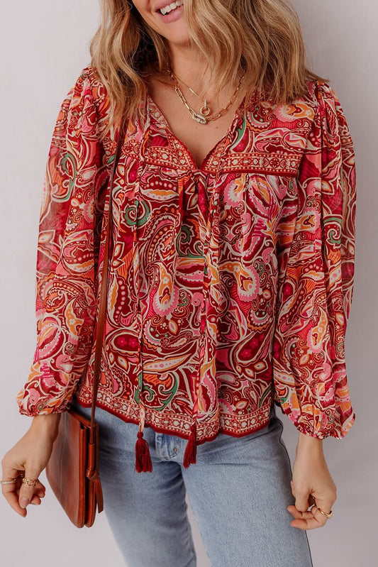 Multicolor Paisley Boho Top - #10192-10195