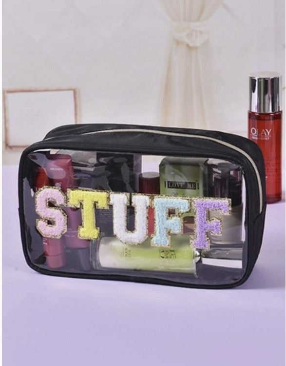 STUFF Clear Cosmetic Bag (Black - Pink - White) #7031-7033