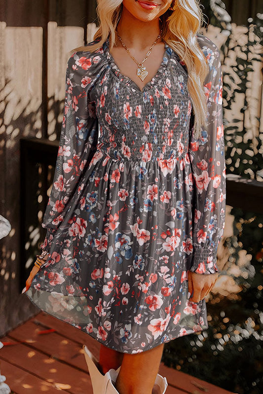Smocked Floral Dress - #10417-10420