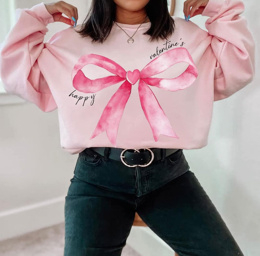Pink Valentine Sweatshirt w/Bow - #8658-8663