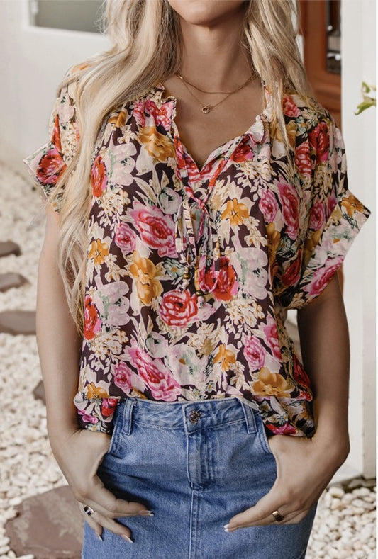 Watercolor Floral Top - #9596-9549