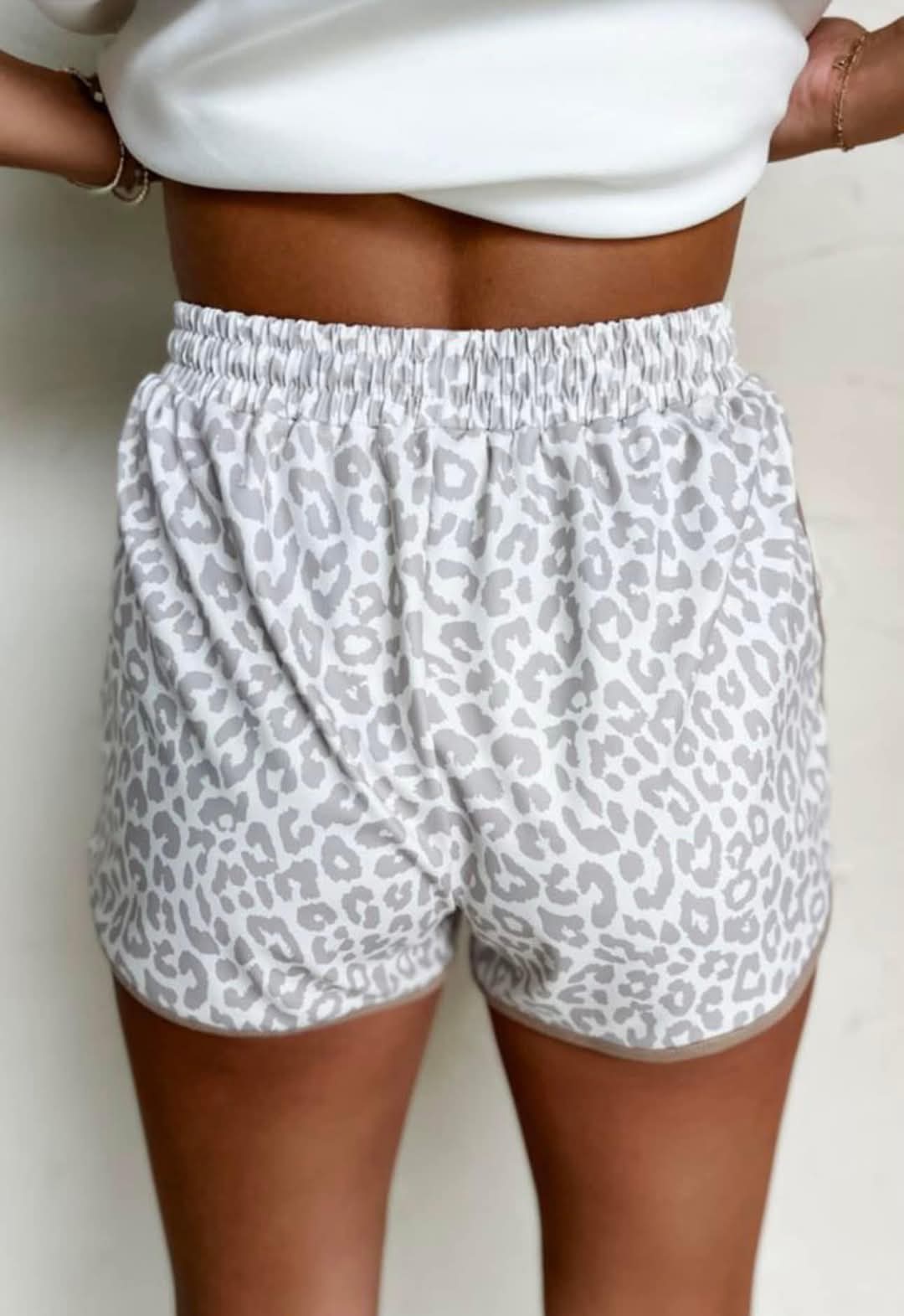 White Animal Print Shorts - #9244-9247