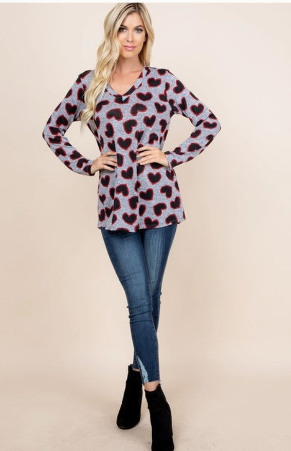 Heart Long Sleeve Top - #6273-6278