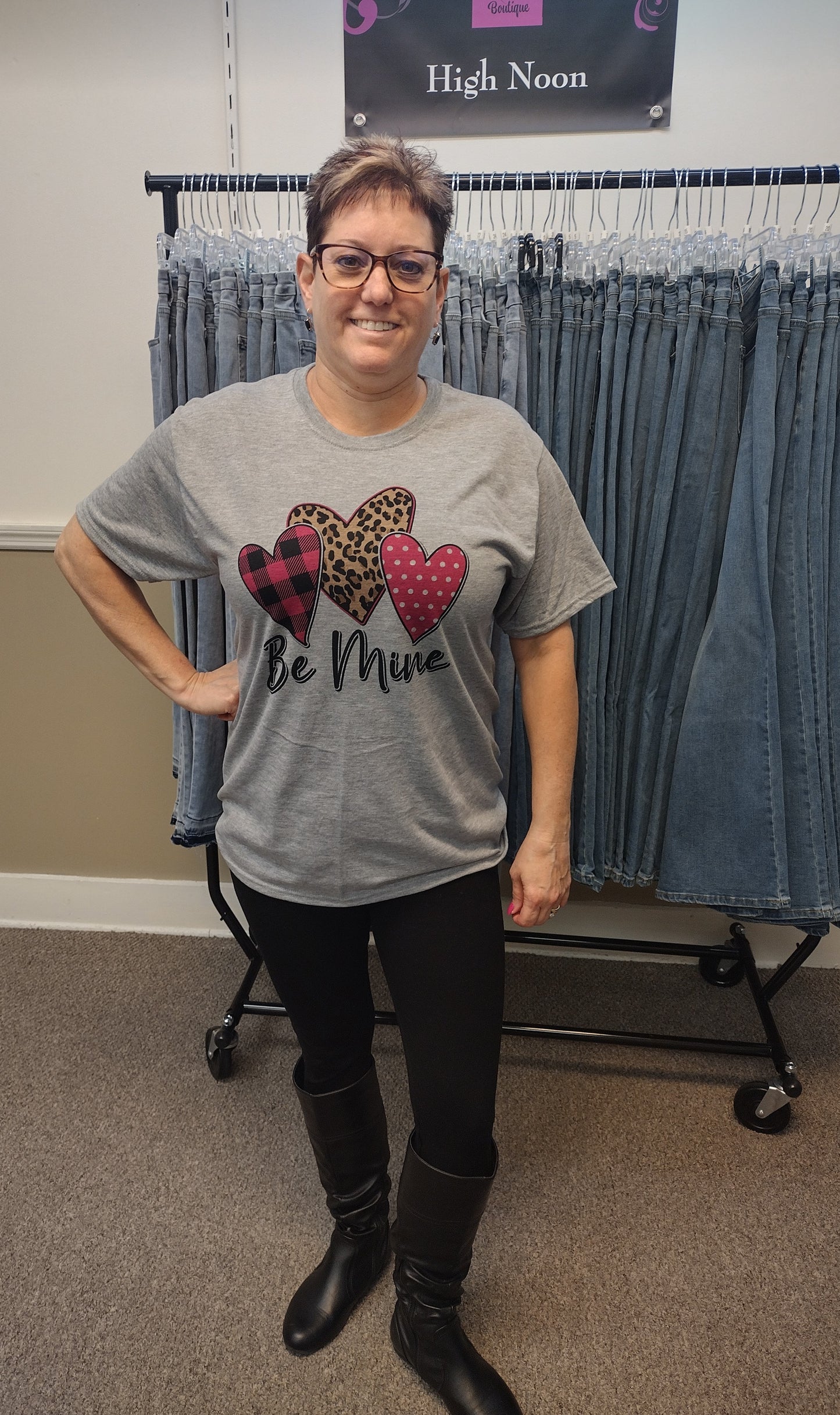 Pink Leopard Hearts Tee - #3270-3275