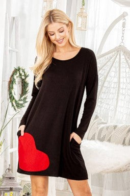 Black Dress w/Red Heart - #3330-3335