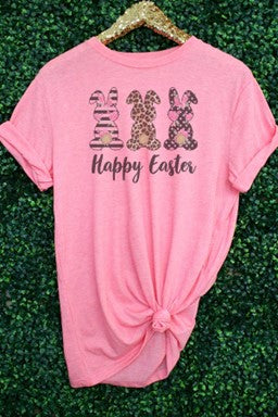 Pink Happy Easter Bunny Tee - #3959-3963