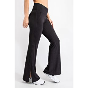 Black Yoga Pants w/ Pockets & Side Slit - 1930-1935